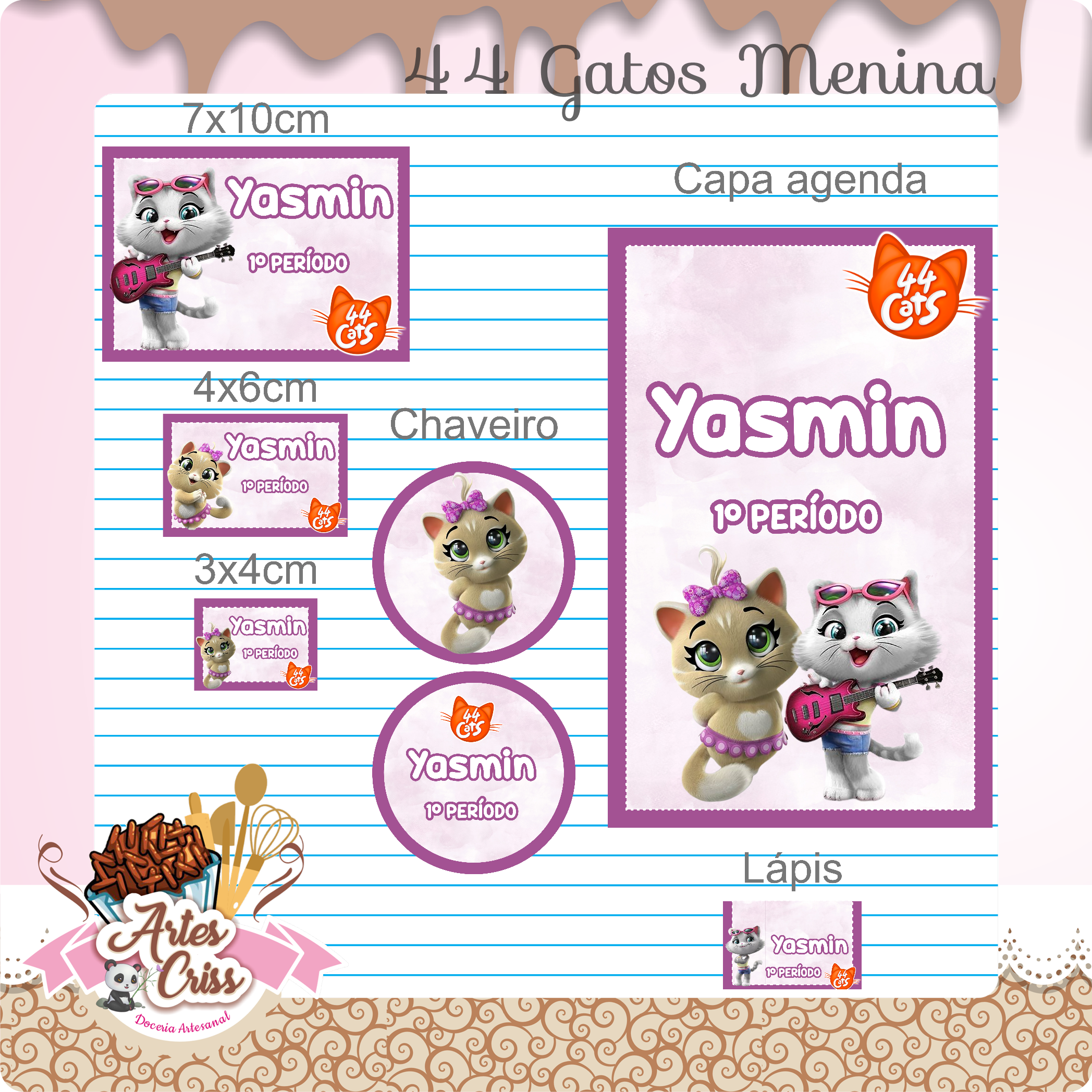 Kit Digital 44 Gatos Scrapbook Arquivo Png