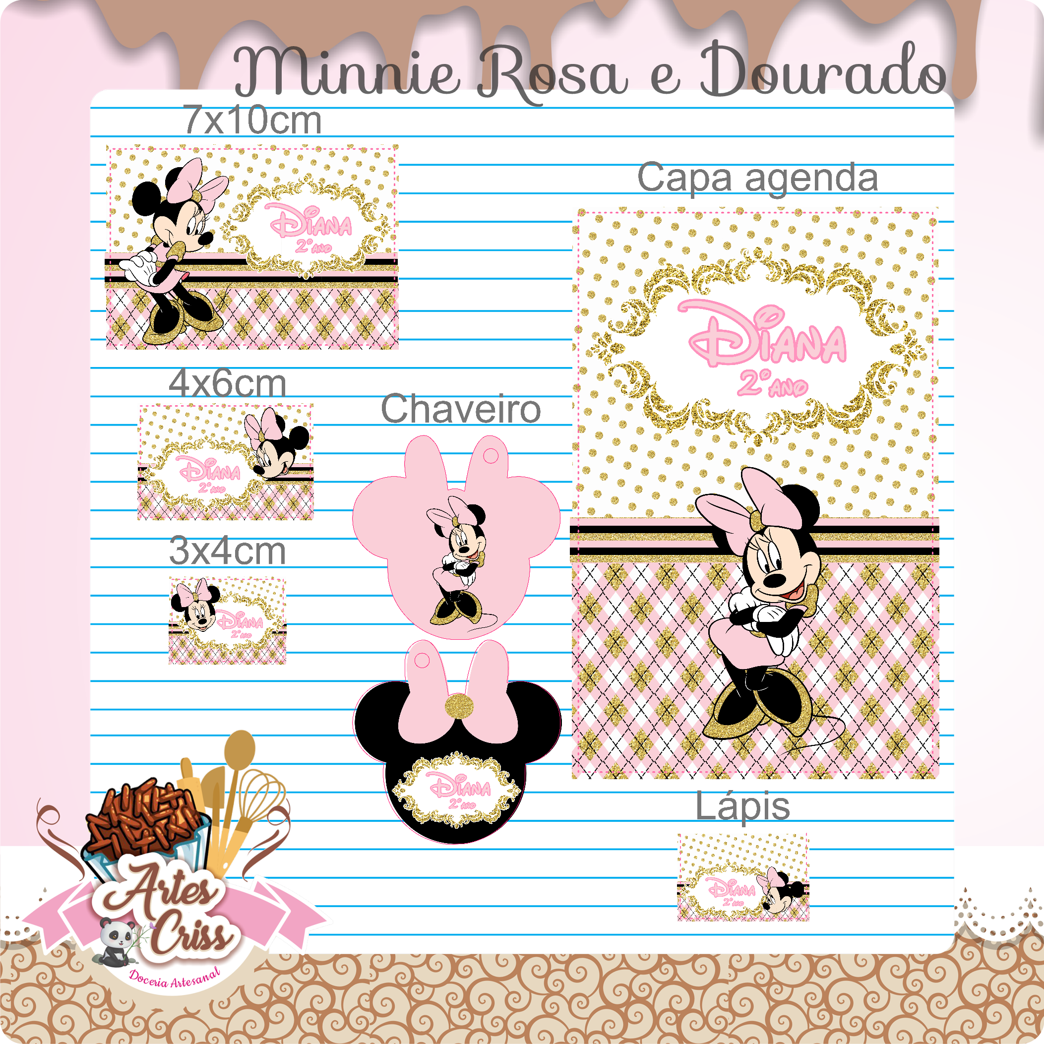 Topper de bolo princesa diana  Produtos Personalizados no Elo7